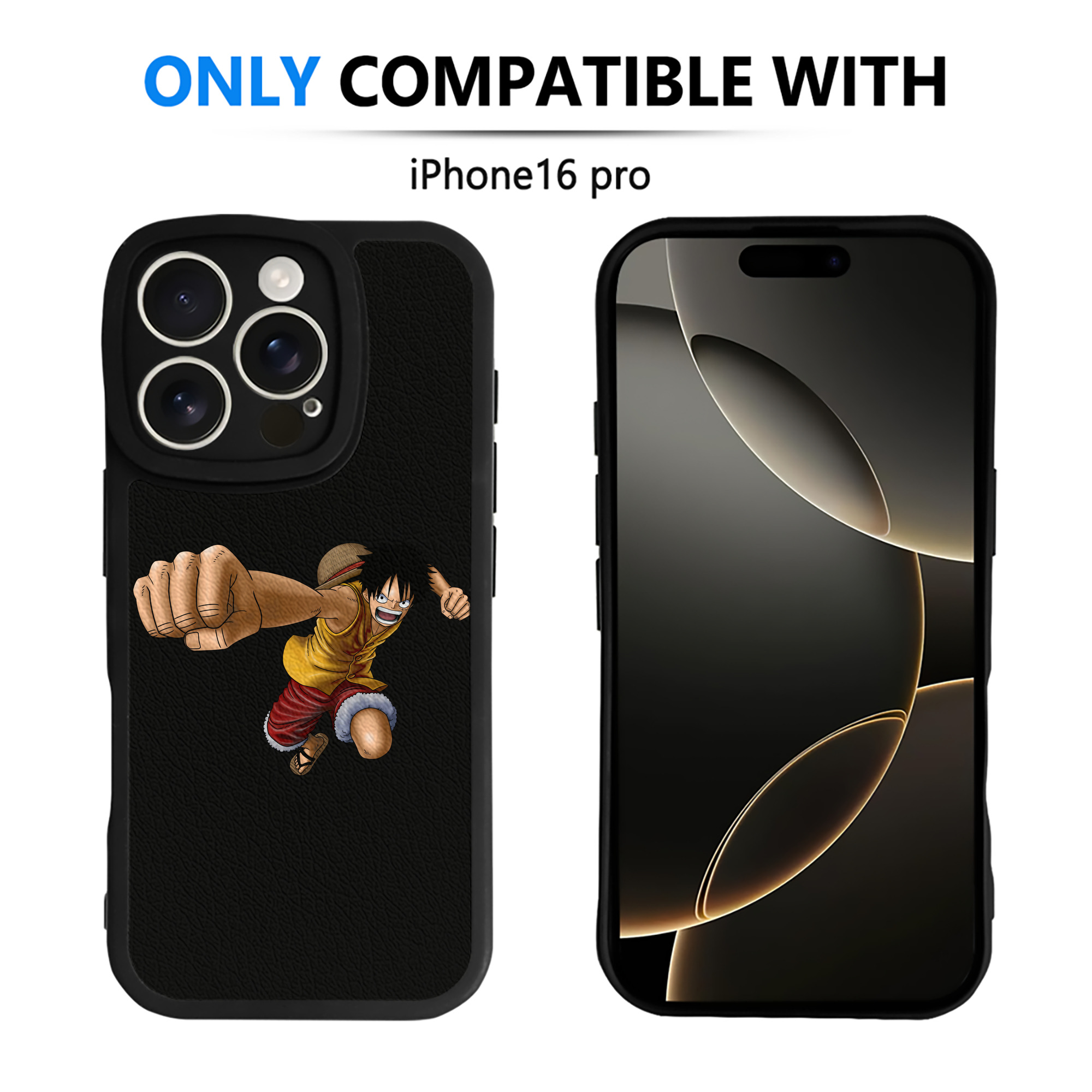 （画像用） ワンピース モンキー・D・ルフィ ONE PIECE Monkey D. Luffy 【iPhone 16シリーズ対応】シリコンスマホケース（レザー調） 材質：シリコン